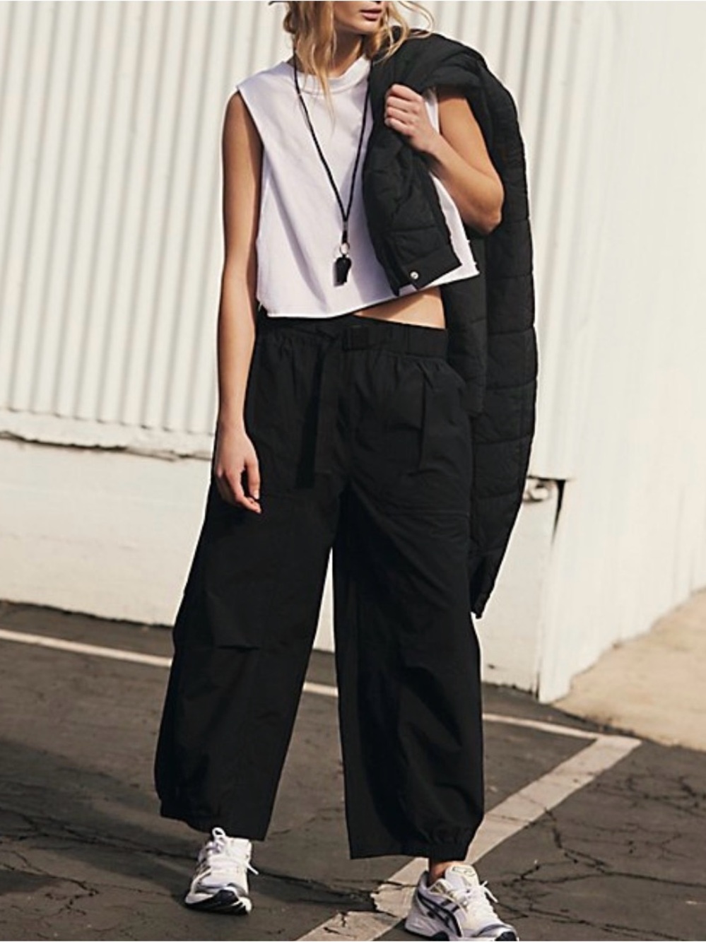 NWOT Free People Movement Offsides Cargo Pants Belt Buckle Sz Large